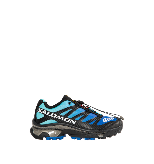 Image 1 of 5 - BLUE - SALOMON XT-4 OG Sneaker featuring Mud Contagrip, Agile Chassis Skeleton, anti-debris Mesh, single layer mesh, abrasion-resistant TPU material, textile lining, lace pocket, sensiFIT, molded OrthoLite sockliner and quickLACE.