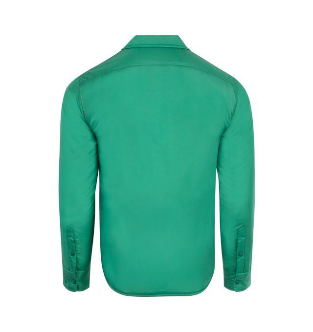 Image 2 of 3 - GREEN - ASPESI Camicia Re-Shirt featuring soft lightweight water-repellent nylon, nylon lining and padding in medium-weight wadding, visible press-stud fastening, in-seam side pockets, cuff with slit and press-studs, customised label with micro-injected aspesi logo and regular fit. 100% nylon.