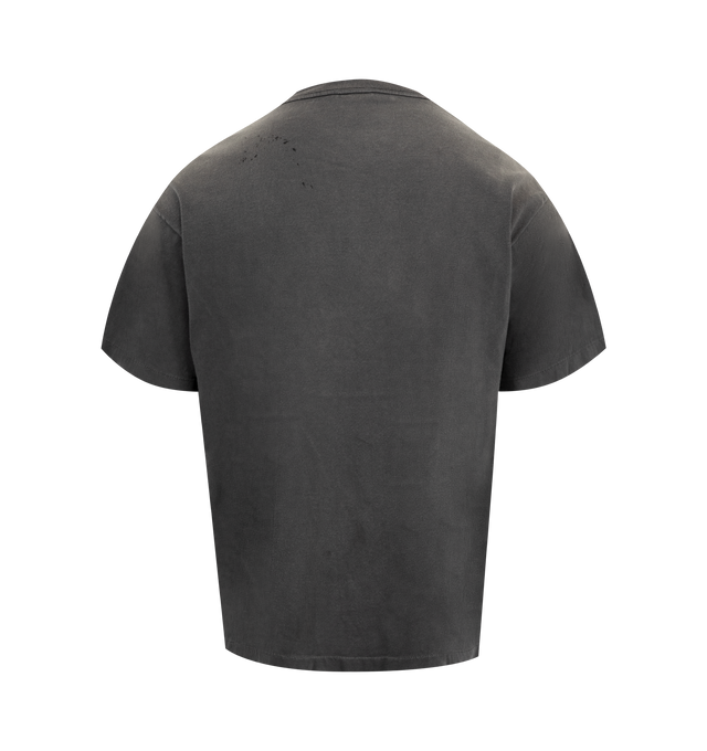 Image 2 of 2 - BLACK - SAINT MICHAEL Egg Tee featuring crew neck, short sleeves, relaxed fit and graphic print on front. 100% cotton.