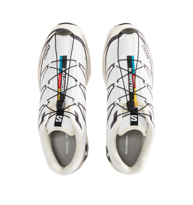Image 5 of 5 - WHITE - SALOMON XT-6 Sneaker featuring Quicklace system, Contagrip outsole, round stiffened toe and reinforced heel counter.