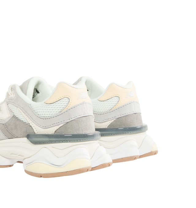 Image 3 of 5 - GREY - New Balance 9060 Unisex Sneaker featuring mesh upper with suede overlays, dual-density midsole with ABZORB and SBS cushioning, tongue logo inspired by original 991 lace jewel, translucent CR device at heel and diamond outsole pattern. Unisex style in men's sizes.