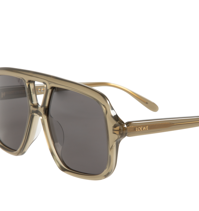 Image 3 of 3 - GREY - Loewe Aviator-shaped sunglasses in a slim acetate construction featuring universal fit, UVA/UVB protection and metal LOEWE logo. Made in Italy.