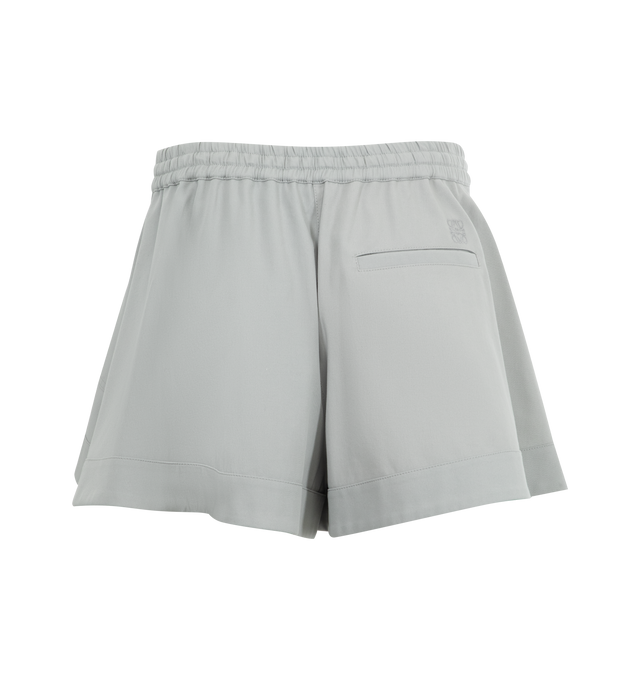 Image 2 of 3 - GREY - LOEWE Shorts in lightweight compact cotton twill featuring relaxed fit, short length, mid waist, elasticated waistband with drawstring, mock fly, rear welt pocket and anagram embroidery placed at the back. 100% cotton. Made in Italy.