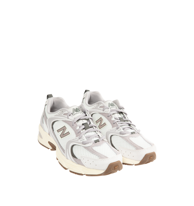 Image 2 of 5 - GREY - NEW BALANCE 530 Sneaker featuring mesh and textile upper with rubber sole, lace-up front, ABZORB midsole cushioning for compression resistance, signature N logo patches at side panels and padded low-cut collar with back pull-tab.