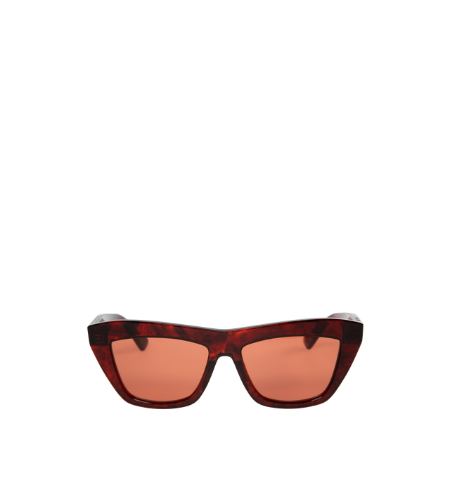 Image 1 of 3 - BROWN - BOTTEGA VENETA Cat Eye Sunglasses featuring acetate frame and gold-tone hardware at temples. Made in Italy. 