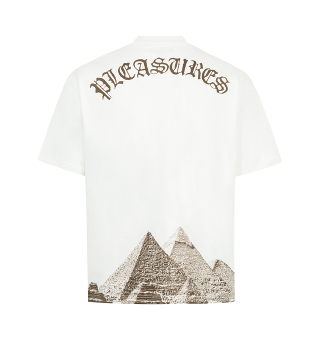 Image 2 of 2 - WHITE - PLEASURES Elevation Heavyweight Cotton Graphic T-Shirt featuring crewneck, short sleeves and graphic throughout. 100% cotton.