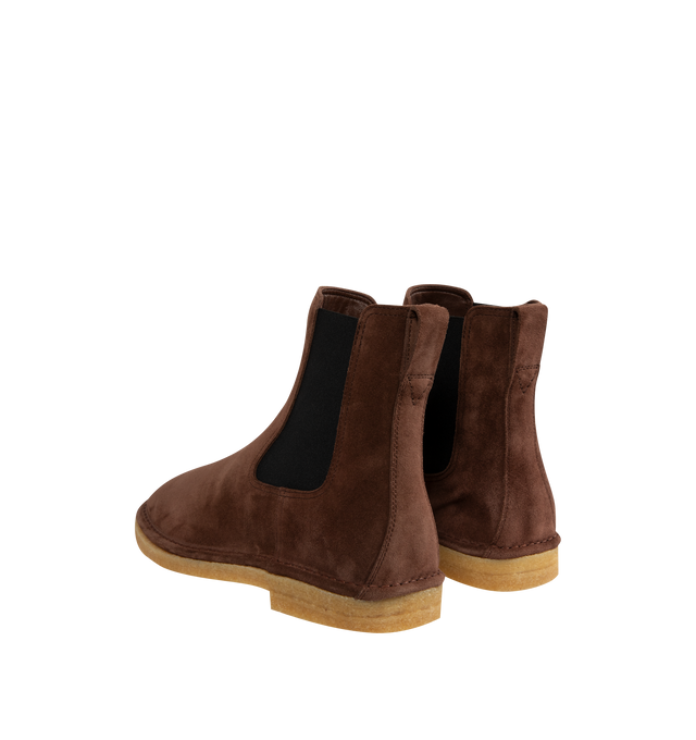 Image 3 of 4 - BROWN - BOTTEGA VENETA Daddy Chelsea Ankle Boot featuring rugged suede Chelsea ankle boot and natural crepe rubber outsole. Lambskin. Made in Italy.