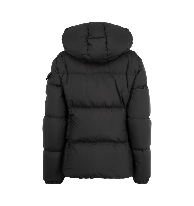 Image 2 of 4 - BLACK - MONCLER Fourmines Hooded Short Down Jacket featuring recycled polyester, down-filled, detachable and adjustable hood with recycled polyester lining, zipper closure, zipped pockets, sleeve pocket with snap button closure and adjustable cuffs. 100% polyester. Padding: 90% down, 10% feather.