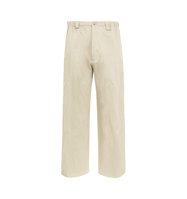 Image 1 of 3 - NEUTRAL - WILLY CHAVARRIA Toluca Pant featuring button and fly closure, adjustable drawstring waistband, four pocket design and relaxed fit. 98% cotton, 2% polyester. Made in Italy.
