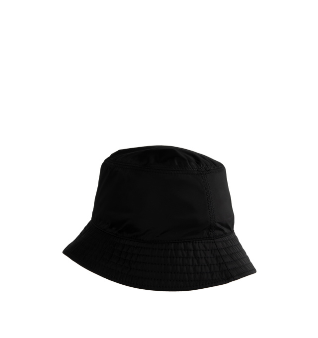 Image 2 of 2 - BLACK - MONCLER Bucket Hat crafted from rainwear featuring logo patch. 100% polyamide/nylon. Lining: 100% cotton. Made in Italy. 