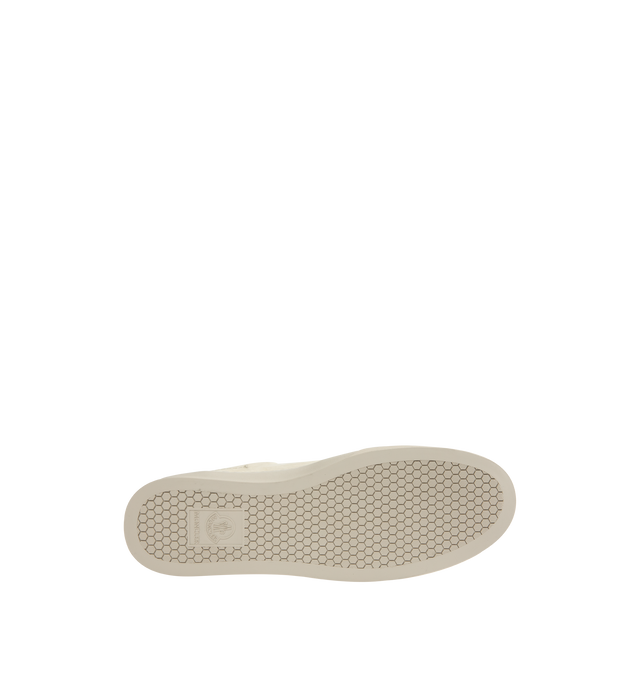 Image 4 of 5 - WHITE - MONCLER Monclub Leather Sneakers featuring nubuck leather upper, leather insole, rubber sole, side elastic inserts and sole height 3 cm.