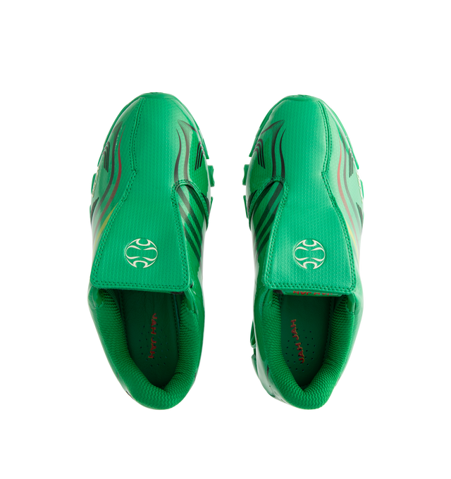 Image 5 of 5 - GREEN - Adidas x Mega Jah Jah Men's F50 TUNIT Mega Jah Jah Shoes feature a bold collaborative design that reimagines an iconic adidas silhouette through a rebellious, street-ready lens. Crafted with a sleek synthetic upper, this statement sneaker combines heritage adidas styling with premium comfort, featuring a soft leather lining and sockliner for an elevated feel. Finished with a durable rubber outsole for reliable traction, the design balances archival inspiration with contemporary attitu