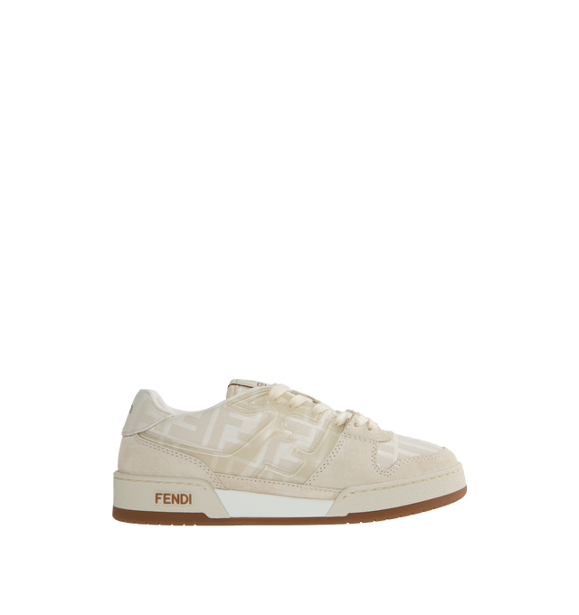 Image 1 of 5 - WHITE - FENDI Match Canvas Low-Tops featuring injection-moulded FF appliqu, Fendi lettering on the side and rubber sole. 100% calf leather. Interior: 100% polyester. Made in Italy. 