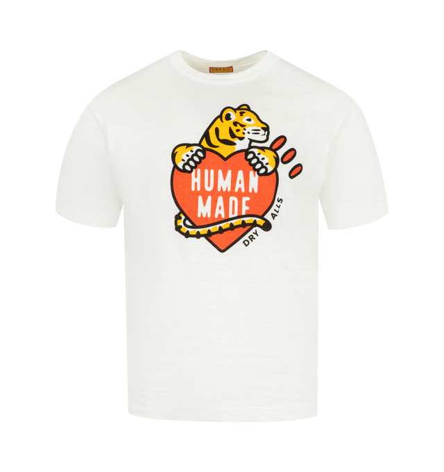 Image 1 of 2 - WHITE - HUMAN MADE Graphic T-Shirt featuring short sleeves, regular fit, ribbed crewneck and graphic print on the chest. 100% cotton.