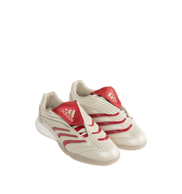 Image 2 of 5 - WHITE - ADIDAS Predator Sala Sneaker featuring a fold-over tongue, regular fit, lace closure, leather upper, leather lining and rubber outsole.