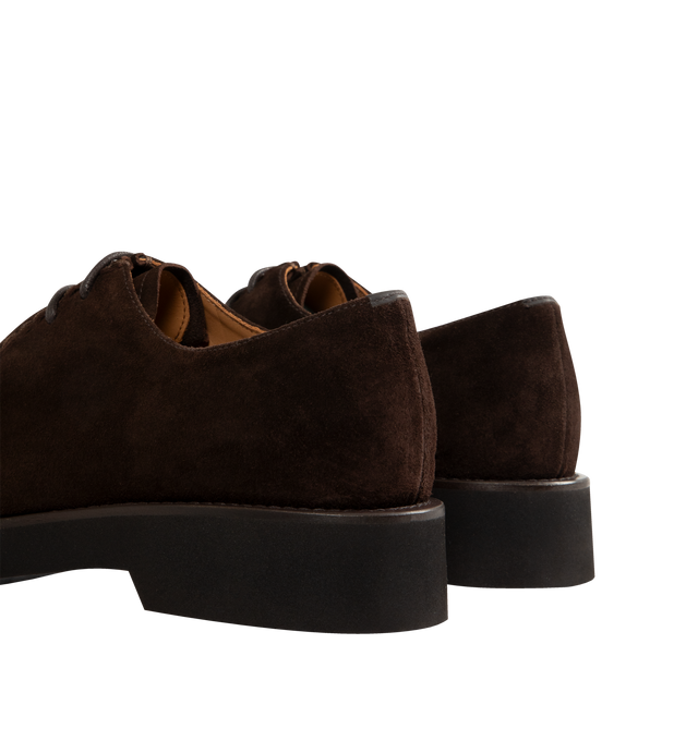 Image 3 of 4 - BROWN - CHURCH'S Nelly City Lace Up Shoe featuring derby lace-up shoes with handmade apron-toe seam, suede leather, Paraboot inspired lacing, metal under-eyelets and lightweight EVA sole.
