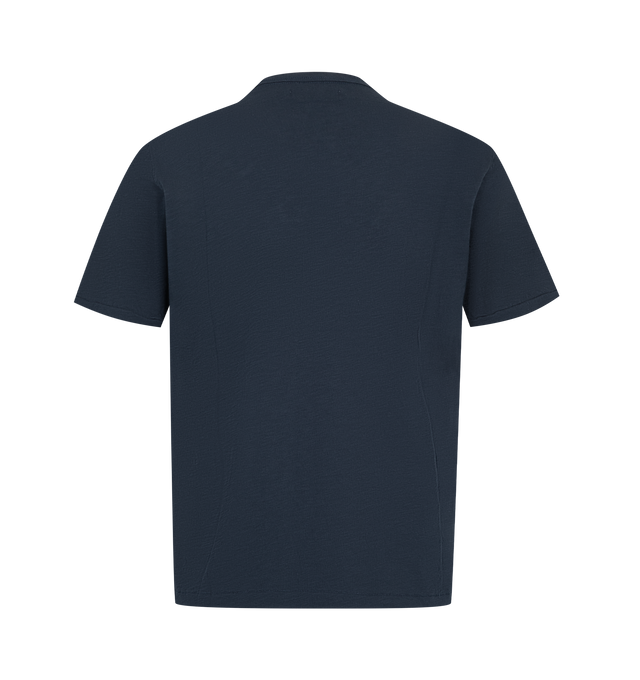 Image 2 of 2 - BLUE - Merz b. Schwanen Men's Slub Pima Cotton T-Shirt is crafted from premium Pima cotton and features a relaxed-fit silhouette designed for breathable comfort and everyday wear. Main Material: Pima Cotton.