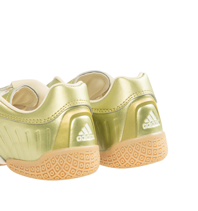 Image 3 of 5 - GOLD - ADIDAS Taekwondo Mei Elite Sneaker featuring regular fit, synthetic and leather upper, textile and leather sockliner, rubber outsole, asymmetric lacing, decorative stitching on the toe and stripes wrapped around the outsole.