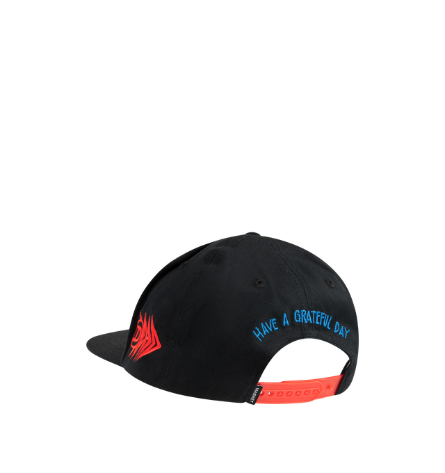 Image 2 of 2 - BLACK - MARKET x GD Handwritten Hat featuring a structured front, logo embroidered lon front and adjustable snap closure.