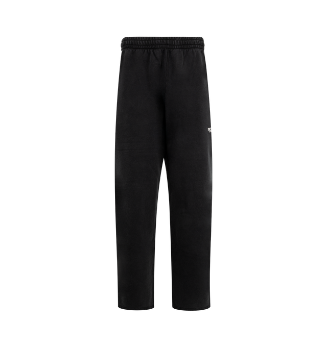 Image 1 of 3 - BLACK - MARTINE ROSE Wide Leg Track Pant featuring elastic waist with concealed drawstring closure, side seam pockets and fleece lining. 100% cotton. Made in Portugal.