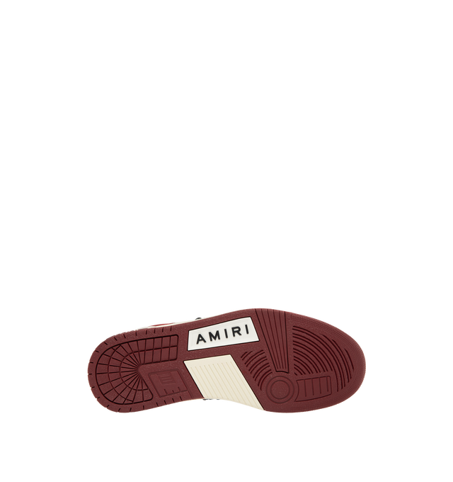 Image 4 of 5 - RED - Amiri Men's Newport Sneaker is crafted on a patinated two-tone leather and suede material on a rubber sole illustrated with the MA icon.