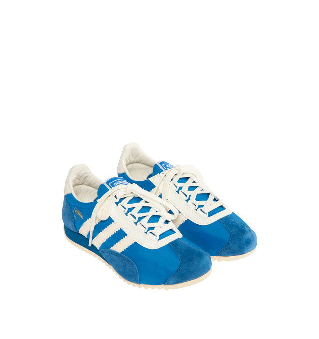 Image 2 of 5 - BLUE - ADIDAS SL 72 Pt Unisex Sneaker featuring a cellular rubber heel wedge for impact absorption, a nylon upper, a grippy ripple outsole, regular fit, lace closure and leather lining.