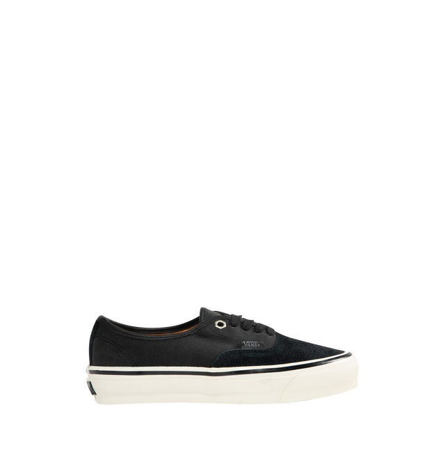 Image 1 of 5 - BLACK - VANS OTW 44 Authentic Vibram Sneaker featuring lace-up front, leather and suede upper, rounded toe, high rubber foxing, canvas midsole wrap, vulcanized rubber midsole, vibram outsole, black leather lining and co-branded insole.