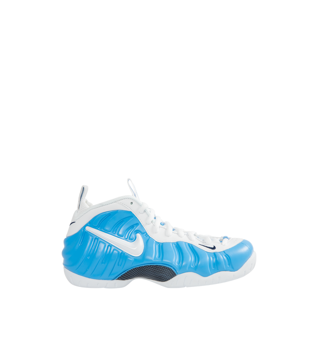 Image 1 of 5 - BLUE - NIKE Air Foamposite Pro Sneaker featuring Foamposite upper, full-length and heel Zoom Air cushioning and rubber outsole with herringbone tread.