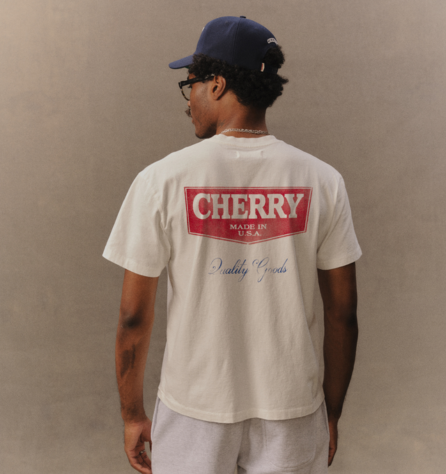 Image 6 of 6 - WHITE - Cherry LA Men's Quality Goods Classic Pocket T-Shirt is crafted from cotton and features a classic-fit silhouette with a rib-knit crew neckline and a chest pocket. Designed as an everyday essential, this versatile style is finished with signature Cherry LA branding and a soft, comfortable construction for effortless wear. Main Material: Cotton. Fit: Classic. Neckline: Crew Neck. Sleeves: Short Sleeve. Pocket: Chest Pocket. Details: Signature Cherry LA Quality Goods Branding. Made in L