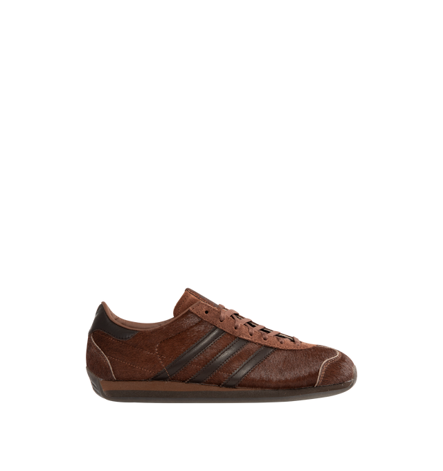 Image 1 of 5 - BROWN - ADIDAS Country Japan Sneaker featuring a pony hair upper, lace up closure, soft leather lining, regular fit and rubber outsole.