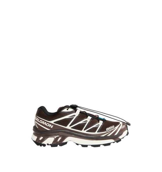 Image 1 of 5 - BLACK - SALOMON XT-6 Sneaker featuring Mud Contagripsole, Agile Chassis System, single layer mesh upper, abrasion-resistant TPU material, textile lining, EndoFit, lace pocket, protective toecap, sensiFIT, molded OrthoLite sockliner and quickLACE.