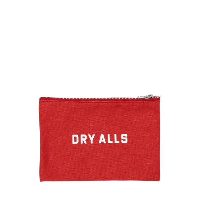 Image 2 of 2 - RED - HUMAN MADE Bank Pouch featuring cotton canvas, rubber-printed branding, animal motif, zipper closure and flat pouch design. 8.3 x 5.5 in. 100% cotton.