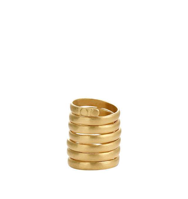 Image 2 of 3 - GOLD - Eli Halili Snake Spiral Ring is handcrafted in 24K gold and features an adjustable spiral silhouette inspired by the fluid, coiling form of a snake. Designed with Eli Halili's signature artisanal approach, this sculptural fine jewelry ring highlights the rich warmth and organic character of pure gold for a distinctive statement piece. Main Material: 24K Gold. Design: Snake Spiral. Fit: Adjustable. Ring Size: 6.5. For personal consultation and detailed information about jewelry, please