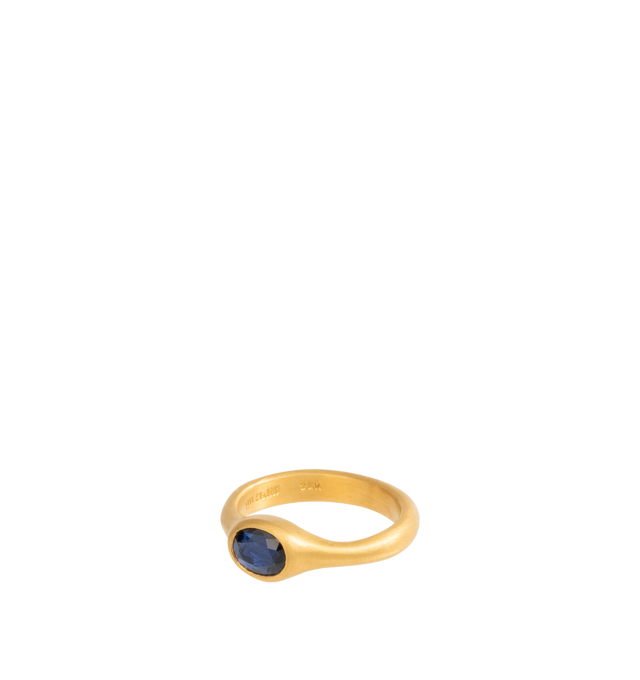 Image 1 of 2 - GOLD - ELI HALILI Double Rose Cut Oval Sapphire Ring featuring 1.21 carat double rose cut oval sapphire set in 22K gold. Size 7. Made in New York. Hirshleifers offers a range of initial pieces from this collection in-store. For personal consultation and detailed information about jewelry, please contact our dedicated stylist team at personalshopping@hirshleifers.com. This item may be restricted for online purchase to international clients. For assistance purchasing this item please contact ou