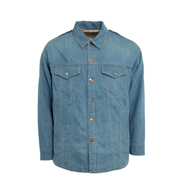 PANELED DENIM SHIRT