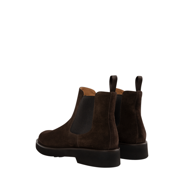 Image 3 of 4 - BROWN - CHURCH'S Monmouth L Boot featuring chelsea boot with contrast elasticated side insert, suede leather, cotton pull-tab to back and lightweight Eva sole with Church's & Co. logo on the bottom.