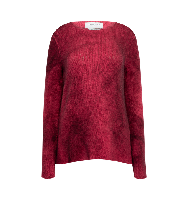 Image 1 of 2 - RED - GABRIELA HEARST Chivall Crew Neck Sweater featuring long sleeves, relaxed fit, crew neck and a novelty dying technique that gives it dimension.
