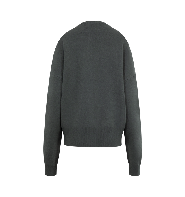 Image 2 of 2 - GREY - EXTREME CASHMERE Tes Sweater featuring cashmere crew-neck sweater with a comfort fit, long sleeves, dropped shoulders and rib-knitted cuffs and hem. 88% cashmere, 10% nylon, 2% spandex.