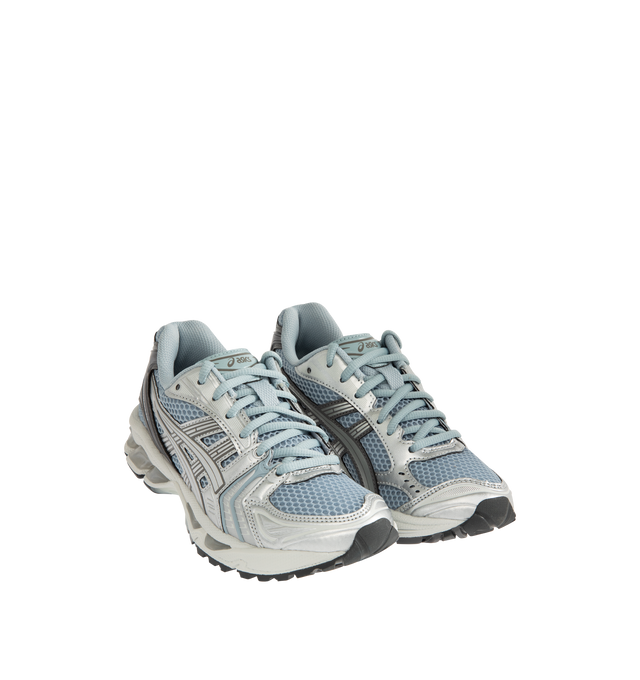 Image 2 of 5 - GREY - Asics GEL-Kayano 14 Sneakers are lace-up style with rip-stop underlays, GEL cushioning, and TRUSSTIC support system. Unisex style in men's sizing.