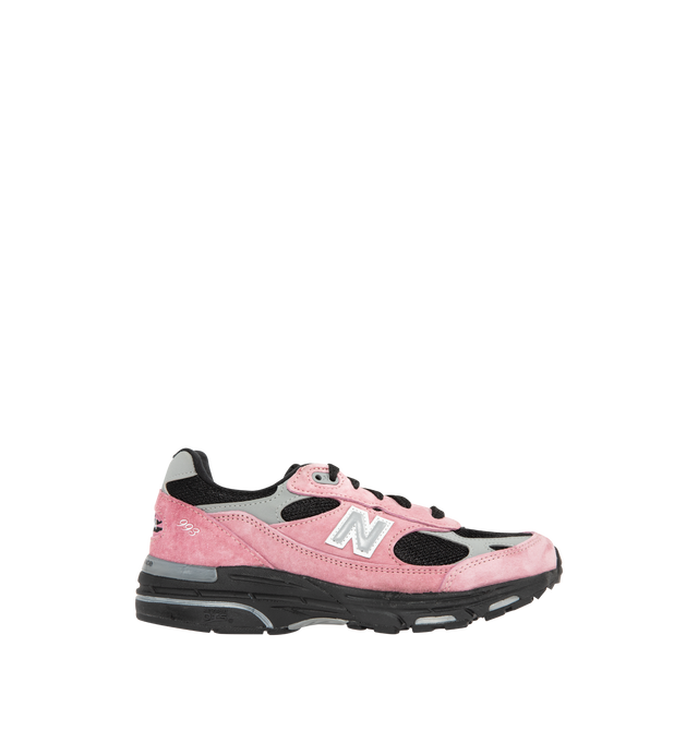 Image 1 of 5 - PINK - NEW BALANCE 993 Sneaker featuring mesh upper, suede overlays, ABZORB midsole, ACTEVA cushioning, reflective accents designed to catch the light and full-length rubber outsole with Ndurance rubber heel for added durability.