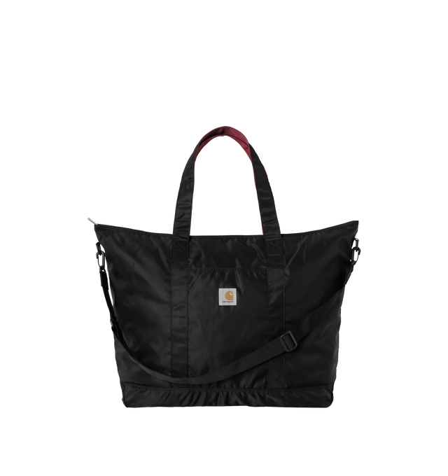 Image 1 of 4 - BLACK - CARHARTT WIP Alumni Tote Bag featuring quilted contrasting lining, top zip fastening, double handles and external pocket. 17.7 x 25.5 x 7 inch. 100% nylon.