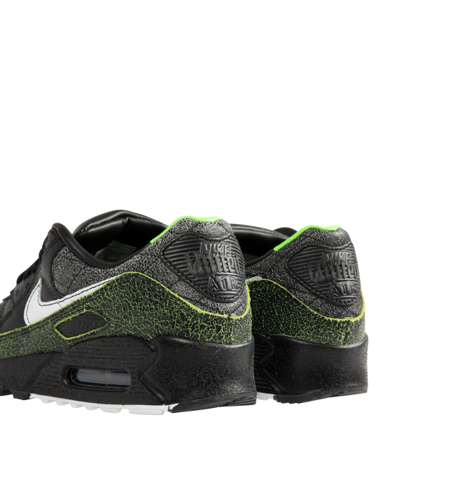 Image 3 of 5 - BLACK - NIKE Air Max 90 "Tiempo" Sneaker featuring Mad 90 Pack with four Air Max 90 designs inspired by classic Nike soccer cleats, Tiempo Edition, the "Tiempo" capsule blends soccer culture with an authentically Chinese punk rock spirit, diamond quilting, distressed overlays, plush and comfortable, Max Air cushioning, padded collar, foam midsole and rubber outsole.