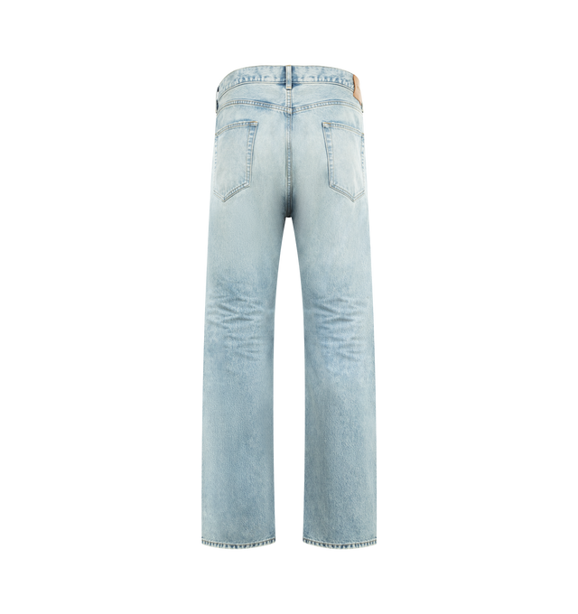 Image 2 of 3 - BLUE - SAINT LAURENT Loose Straight Jean featuring mid-rise, five-pocket style, straight leg with a loose fit and button fly. 100% cotton. Made in Japan.