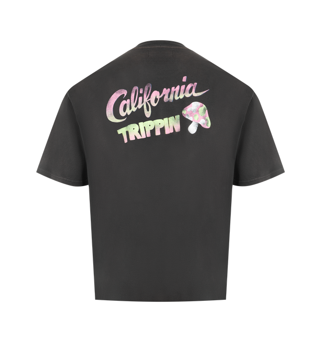 Image 2 of 2 - BLACK - NAHMIAS California Trippin Box T-Shirt featuring crew neck, short sleeves, boxy fit and graphic on front and back. 100% cotton.