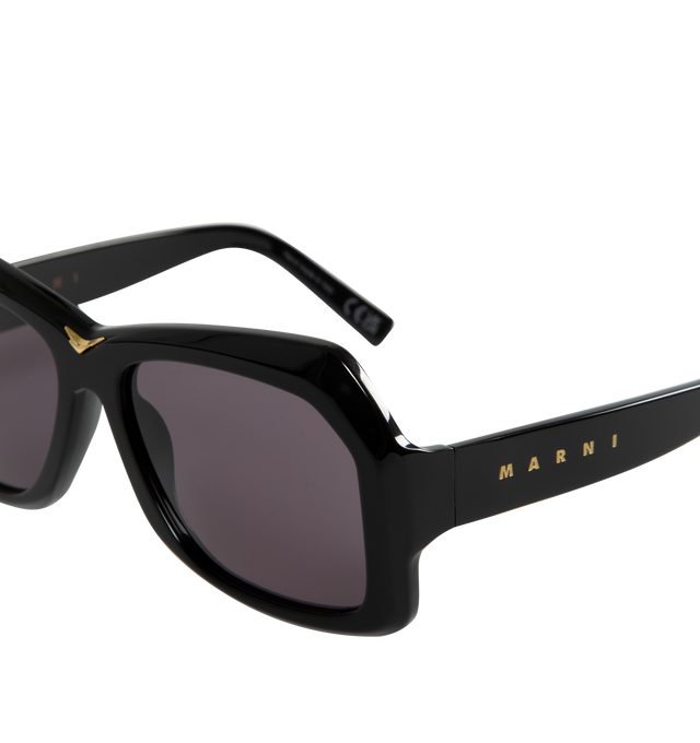 Image 3 of 3 - BLACK - MARNI SUNGLASSES TIZNIT featuring gray lenses, integrated nose pads, hardware at bridge and logo engraved at temples. 
