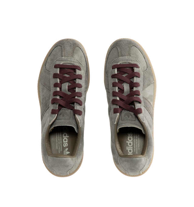 Image 5 of 5 - GREY - Adidas Mens BW Army Shoes are crafted from premium suede. Features a regular fit, lace-up closure, leather sockliner, rubber outsole, and adidas logo detailing on the tongue, sockliner, and tooling. Upper: Suede ; Outsole: Rubber. Made in Vietnam.