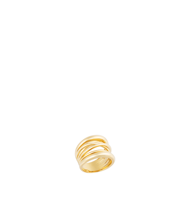 Image 1 of 1 - GOLD - SIDNEY GARBER Scribble Ring featuring a stack of crisscrossed bands that is actually one connected piece, 18k yellow gold and approximately .70in wide. Size 6.5.