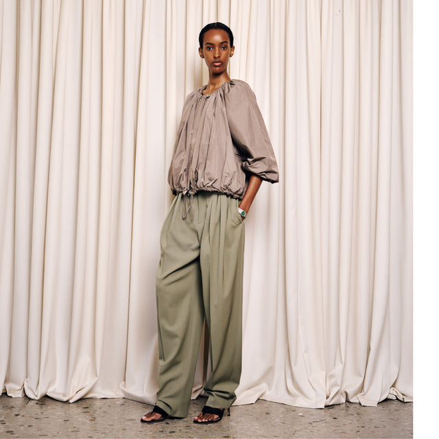 Image 4 of 4 - GREEN - Bottega Veneta Womens Wool Trousers are crafted from 100% wool and feature a tailored silhouette for versatile wear. Main Material: 100% Wool. Made in Italy.