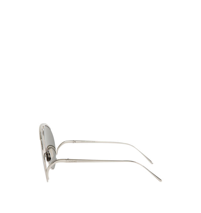 Image 2 of 3 - SILVER - LOEWE Aviator Frame Sunglasses featuring butterfly shape.
