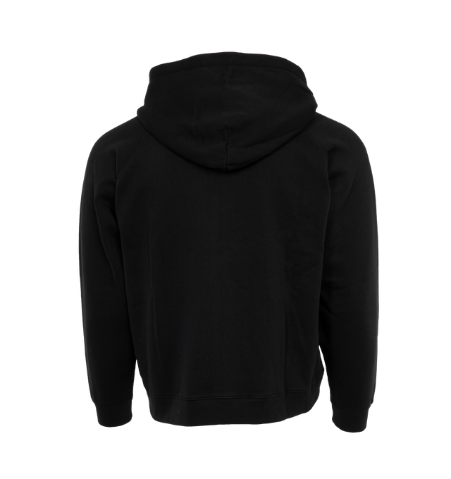 Image 2 of 3 - BLACK - SECOND LAYER Core Zip-Up Hoodie featuring zip fastening, hood with drawstring, front pouch pockets and logo on chest. 100% cotton. 